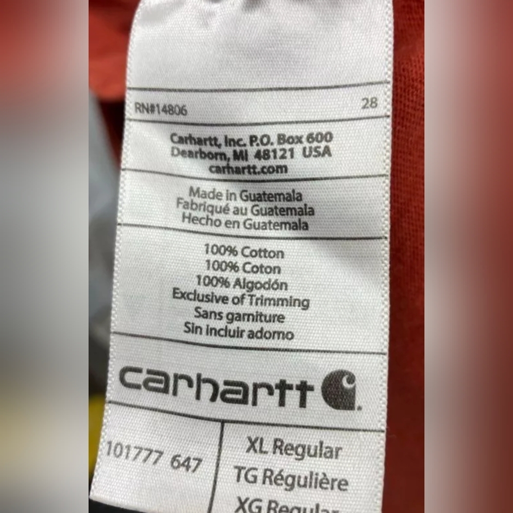 Carhartt Workwear Pocket Men's Long Sleeve Original Fit Shirt Size XL - Picture 4 of 4